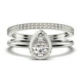 thumbnail image 1 of Beautiful Art Deco 2.25 Carat Pear Cut Affordable Diamond Moissanite Engagement Ring, Classic Wedding Ring, Two Matching Band in 10k Solid White Gold,Promise Ring, Anniversery Ring, 1 of 4