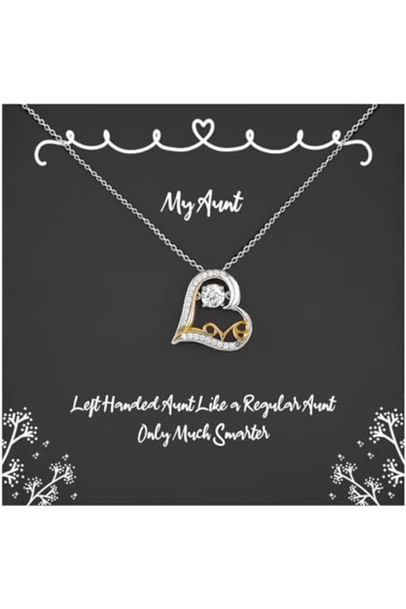 Beautiful Aunt Love Dancing Necklace, Left Handed Aunt Like a Regular Aunt Only, Gifts For, Present From Niece, Jewelry For Aunt, Aunt gift ideas for birthday, Aunt gift ideas for Christmas, Aunt