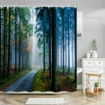 Beautiful Autumn Outdoor Scenery Shower Curtain Forest Waterfall Fiery