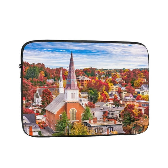 Beautiful Autumn View of The Town Portable Laptop Sleeve Compatible with MacBook Air Notebook Computer Case for Men Women College School Students