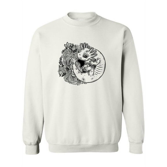 Beautiful Axolotl Design Sweatshirt Women -Image by Shutterstock, Female Small