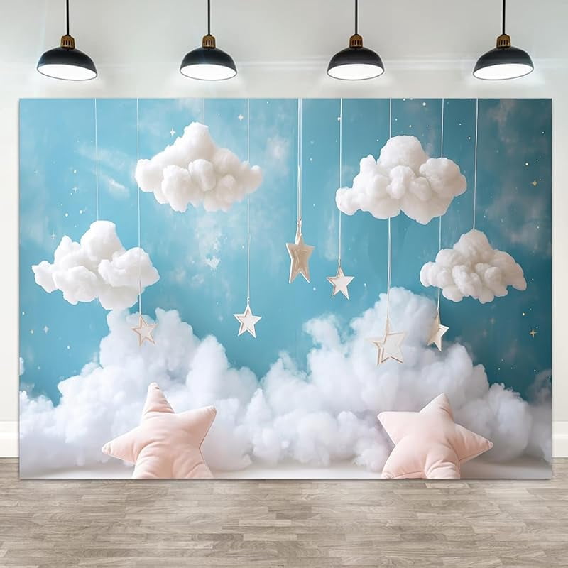 Simple Baby Backdrop Beautiful Baby Shower Backdrop Sky White Clouds Photography Background ...