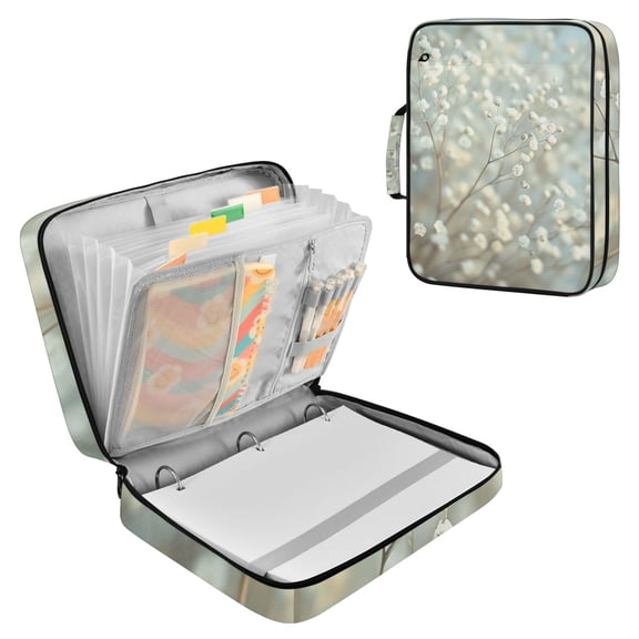 Beautiful Babysbreath Accordion File Organizer Expanding File Folder 3-Ring Binder Bag 500 Sheets A4 Size