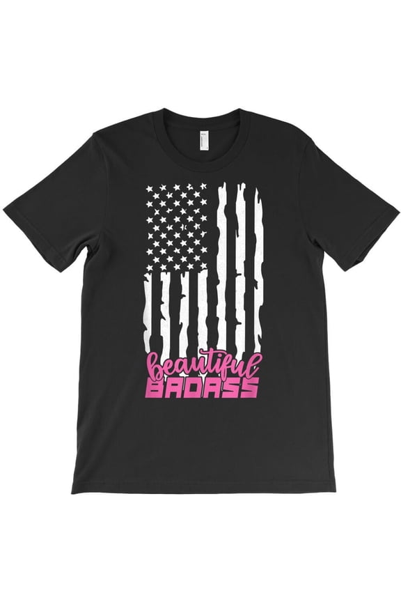 Beautiful Badass American Flag Usa Womens Empowerment Themed Themed H17233 Unisex T-Shirt, Up to 5XL Available