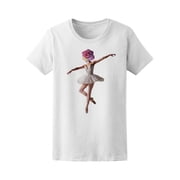 Beautiful Ballet Rose Ballerina T-Shirt Women -Image by Shutterstock, Female Large