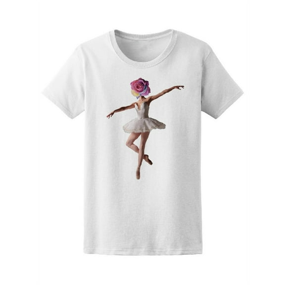 Beautiful Ballet Rose Ballerina T-Shirt Women -Image by Shutterstock, Female Medium