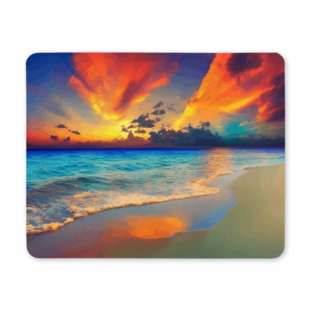 Beautiful Beach Rectangle Mouse Pad,Anti Slip Rubber Rectangle Mousepads Desktops Gaming Mouse Mat Designed for Home and Office