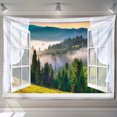 Beautiful Beach Scenery Window Painting Tapestry Wall Hanging Art