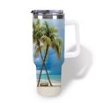 Beautiful Beach,Tumbler with Handle & Straw 40 oz,Beautiful Beach with ...