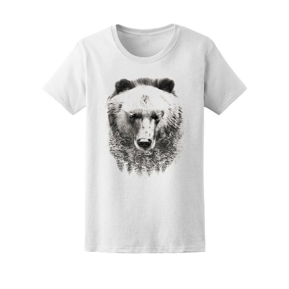 Beautiful Bear Forest Landscape T-Shirt Women -Image by Shutterstock, Female Small