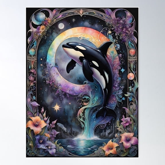 Beautiful Beasties Orca Kil.Ler Whale Poster Wall Art, UNFRAMED PAPER POSTER
