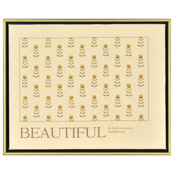 Beautiful Beautiful Yellow Flower Pattern Linen Print Size 16" x 20" by Drew Barrymore