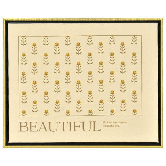 Beautiful Beautiful Yellow Flower Pattern Linen Print Size 16" x 20" by Drew Barrymore