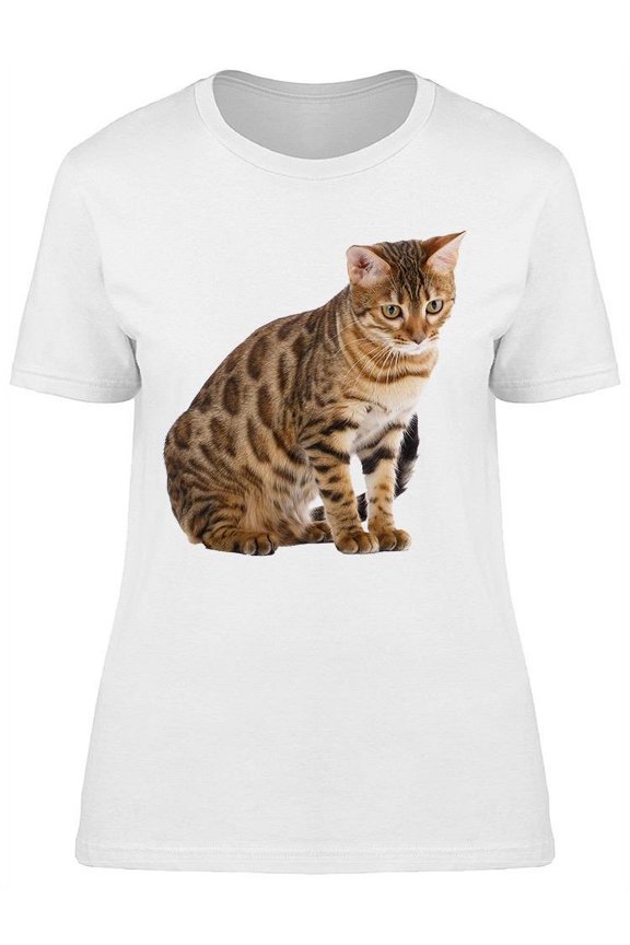 Beautiful Bengal Cat Stalking T-Shirt Women -Image by Shutterstock, Female Medium