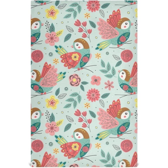 Beautiful Birds Kitchen Dish Towels Set of 1 Absorbent Hand Towels, Lint-Free 18"x28" Spring Branch Fast Drying Hanging Dishcloths for Cooking Baking Home Clean