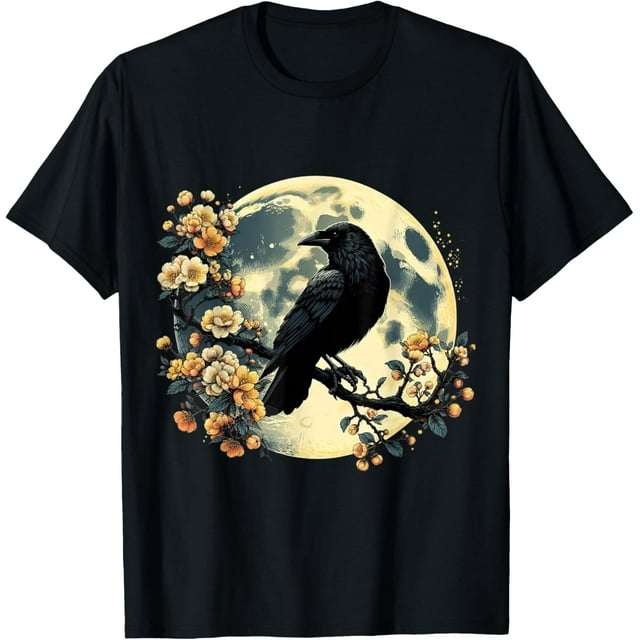 Beautiful Black Crow Raven Bird Silhouette Men Women kids T-Shirt ...