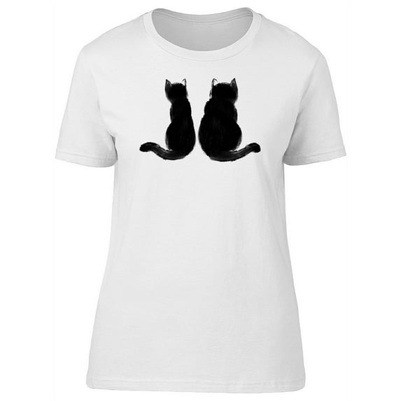 Beautiful Black Kitties, Cat T-Shirt Women -Image by Shutterstock, Female XX-Large