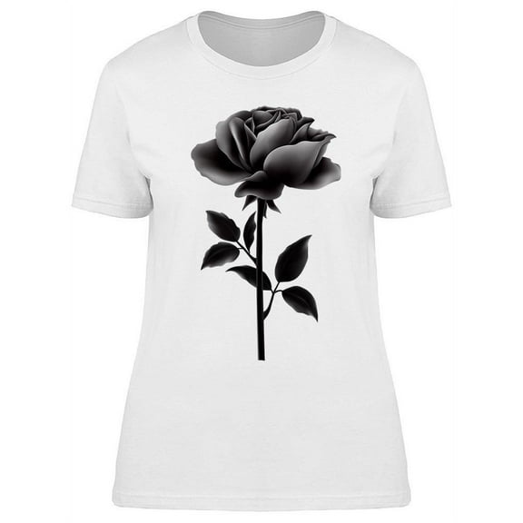 Beautiful Black Rose T-Shirt Women -Image by Shutterstock, Female Large