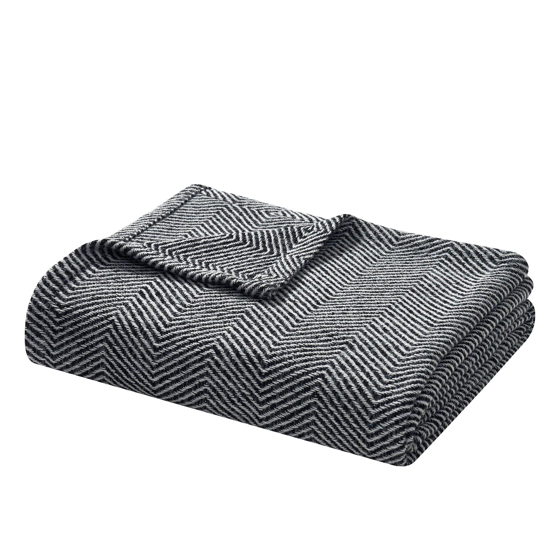 Beautiful Black & White Herringbone Throw by Drew Barrymore, 50" x 60" - Walmart.com