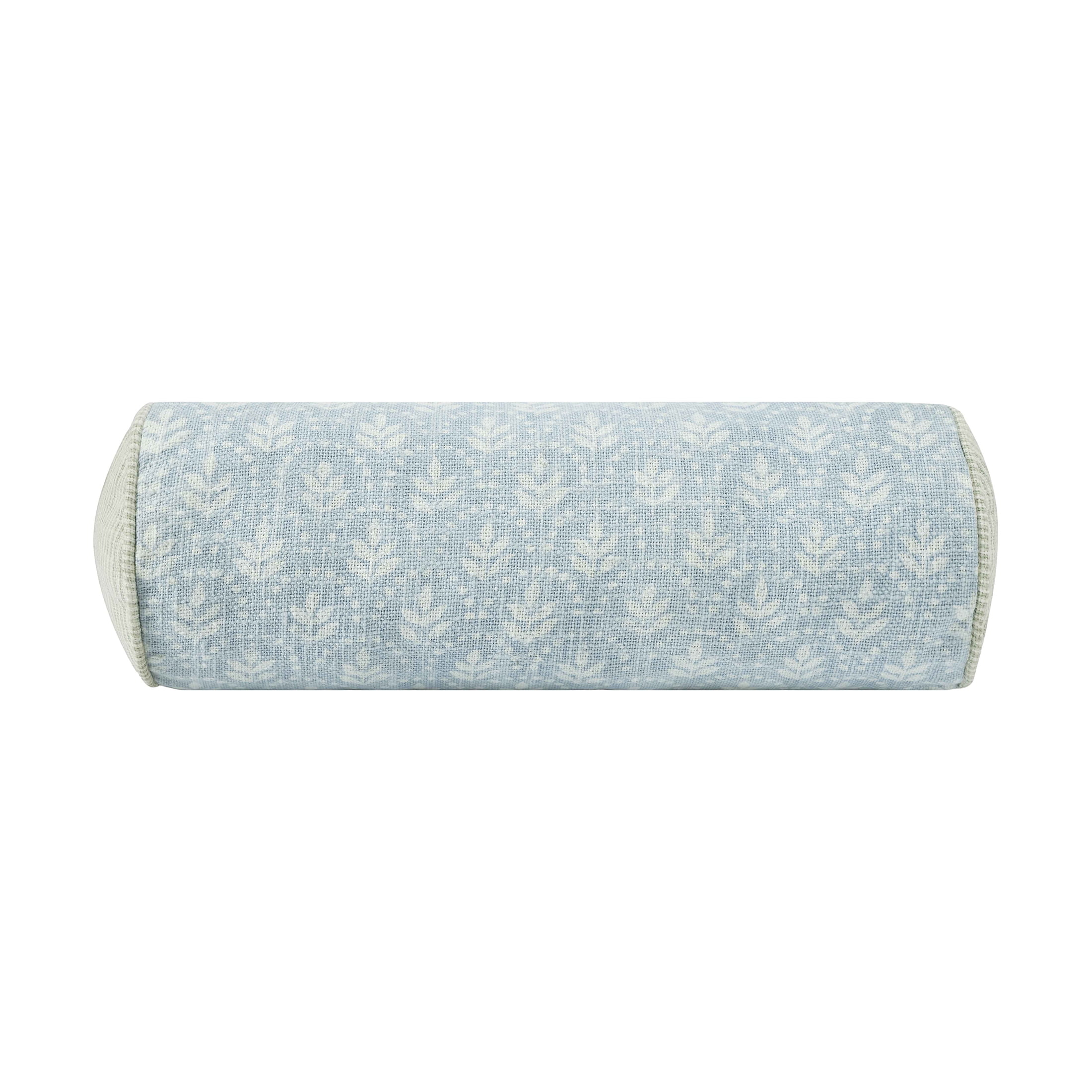 Beautiful 8" x 20" Hydrangea Block Print Bolster Decoration Pillow by Drew Barrymore