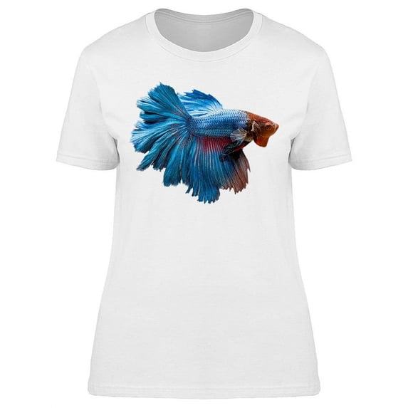 Beautiful Blue Betta Fish T-Shirt Women -Image by Shutterstock, Female Small