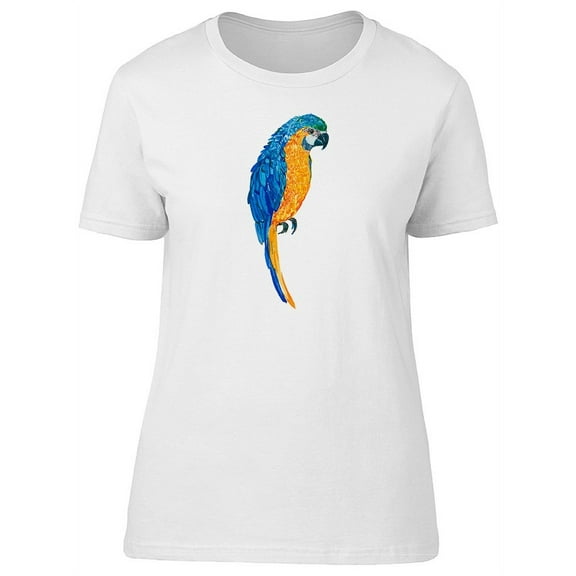 Beautiful Blue Exotic Ara Macaw T-Shirt Women -Image by Shutterstock, Female Medium