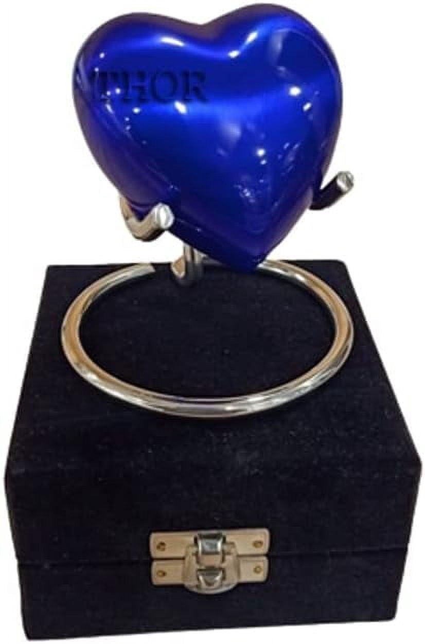 Beautiful Blue Heart Cremation Urn Heart Shape Urn for Ashes/Heart Keepsake Urn with Stand & Box/Small Urn for Human Ashes/Honor Your Loved One Perfect Mini Urn for Adults