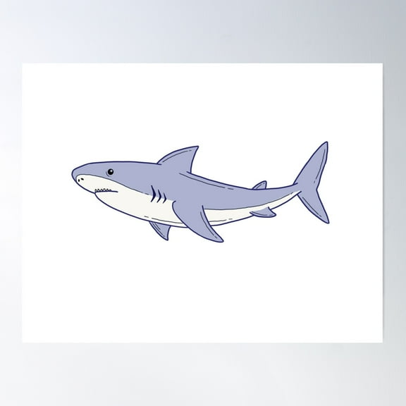 Beautiful Blue Shark Poster Wall Art, Modern Wall Decor For Living Room Bedroom, 8x12 UNFRAMED