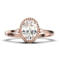 thumbnail image 1 of Beautiful Boho And hippie 1.35 Carat Oval Cut Diamond Moissanite Engagement Ring, Wedding Ring in 925 Sterling Silver With 18k Rose Gold Plating Romanic Gift For Her, Promise Ring, Anniversary Ring, 1 of 3