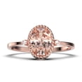 thumbnail image 1 of Beautiful Boho And hippie 1.35 Carat Oval Cut Morganite And Diamond Moissanite Engagement Ring, Wedding Ring in 10k Solid Rose Gold, Romanic Gift For Her, Promise Ring, Anniversary Ring, 1 of 3