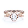 thumbnail image 1 of Beautiful Boho And hippie 1.85 Carat Oval Cut Diamond Moissanite Engagement Ring, Wedding Ring, One Matching Band in 10k Solid Rose Gold, Romanic Gift For Her, Promise Ring, Anniversary Ring, 1 of 3
