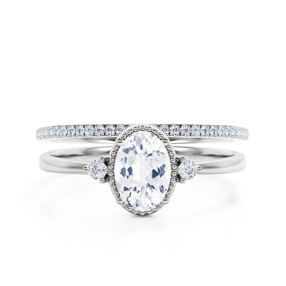 Beautiful Boho And hippie 1.85 Carat Oval Cut Diamond Moissanite Engagement Ring, Wedding Ring, One Matching Band in 10k Solid White Gold, Romanic Gift For Her, Promise Ring, Anniversary Ring