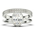 thumbnail image 1 of Beautiful Boho And hippie 2.35 Carat Oval Cut Diamond Moissanite Engagement Ring, Wedding Ring, Two Matching Band in 925 Sterling Silver With 18k White Gold Plating Romanic Gift For Her, 1 of 4