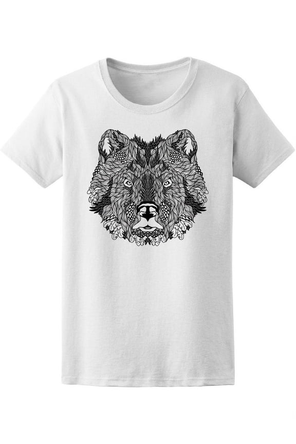 Beautiful Boho Bear Sketch T-Shirt Women -Image by Shutterstock, Female Large