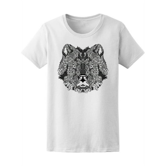 Beautiful Boho Bear Sketch T-Shirt Women -Image by Shutterstock, Female XX-Large