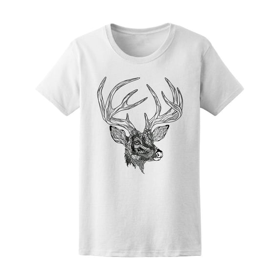 Beautiful Boho Deer Sketch Tee Women's -Image by Shutterstock