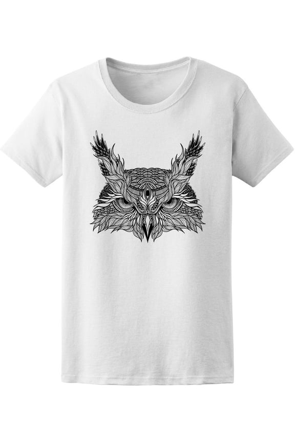 Beautiful Boho Owl Sketch T-Shirt Men -Image by Shutterstock, Male Medium