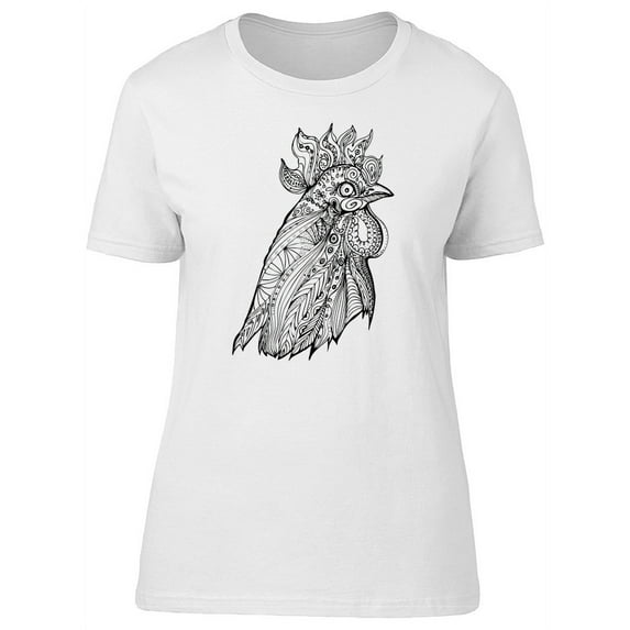 Beautiful Boho Paisley Rooster T-Shirt Women -Image by Shutterstock, Female Large