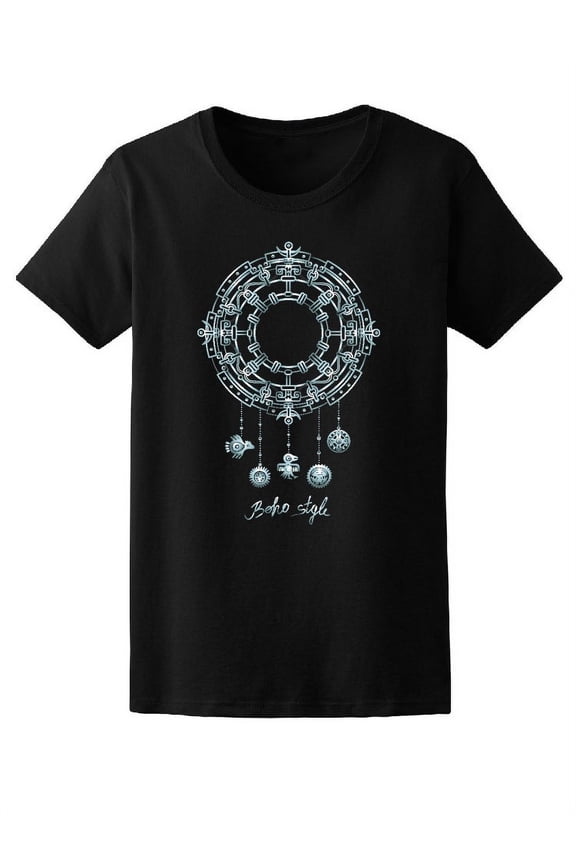 Beautiful Boho Style Mandala T-Shirt Women -Image by Shutterstock, Female Small