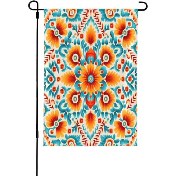 Beautiful Boho Tribal Style Welcome Garden Flag 12 x 18 Inch Double Sided Polyester Outdoor Decor