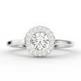 thumbnail image 1 of Beautiful Boho & hippie 1.10 Carat Round Cut Antique Diamond Moissanite Engagement Ring, Floral Halo Wedding Ring in 10k Solid White Gold, Bridal Rings, Gift For Her, Promise Ring, Anniversary Gift, 1 of 3