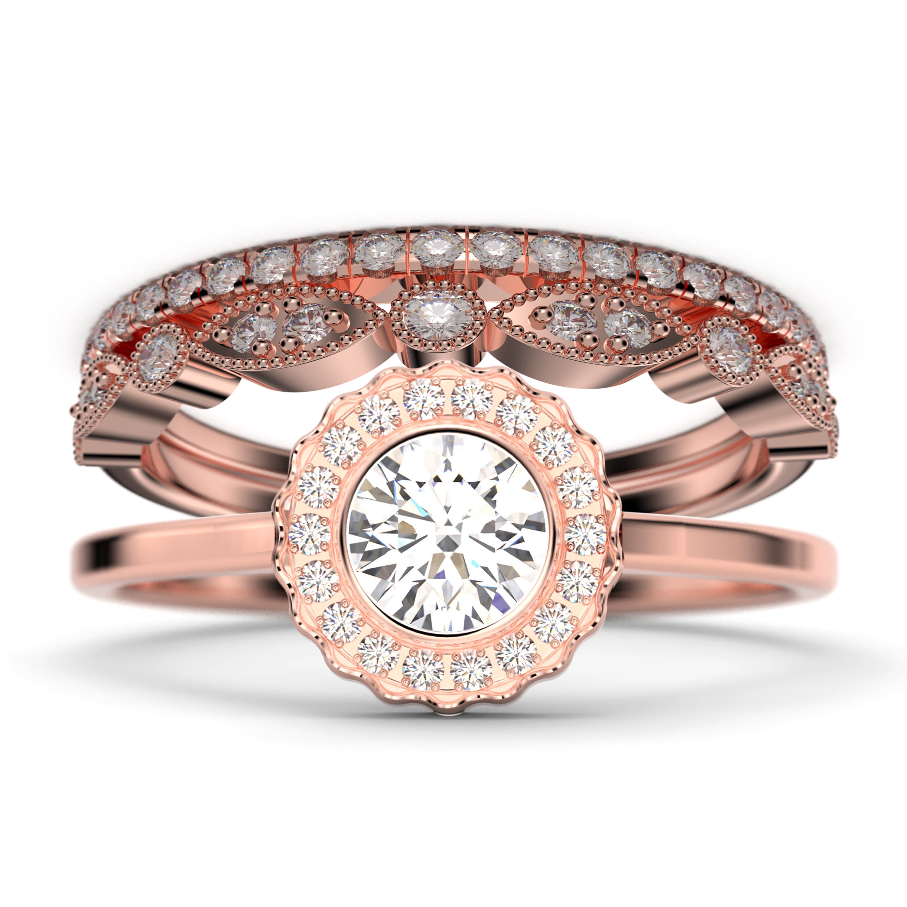 Beautiful Boho & hippie 2.10 Carat Round Cut Antique Diamond Moissanite ...