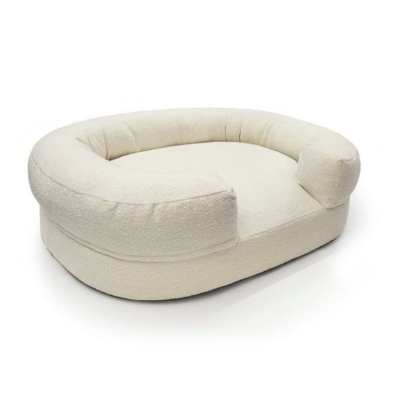 Beautiful Bolster Large Pet Bed, 44 x 34 x 25in, Ivory by Drew Barrymore