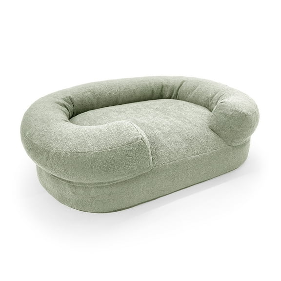 Beautiful Bolster Large Pet Bed, 44 x 34 x 25in, Sage by Drew Barrymore