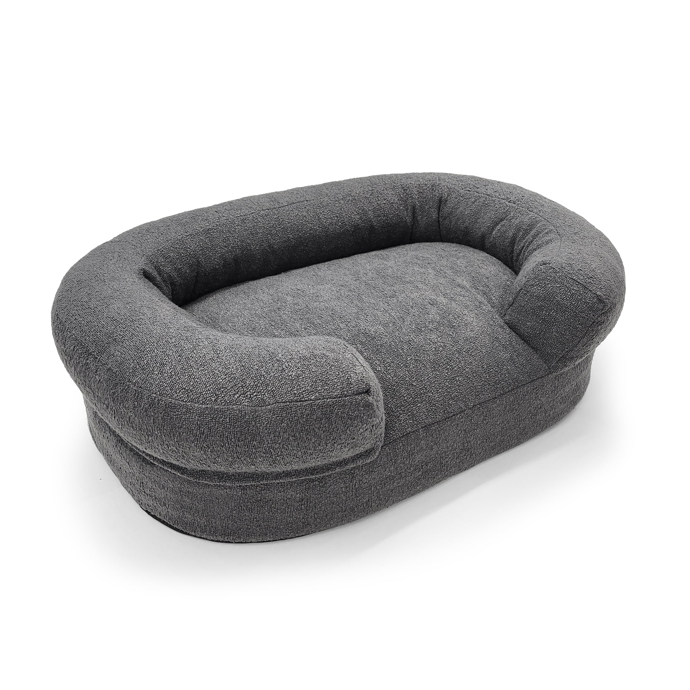Beautiful Bolster Medium Pet Bed, 36 x 24 x 12in, Charcoal by Drew Barrymore