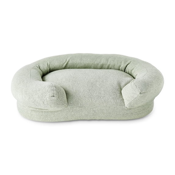 Beautiful Bolster Medium Pet Bed, 36 x 24 x 12in, Sage by Drew Barrymore