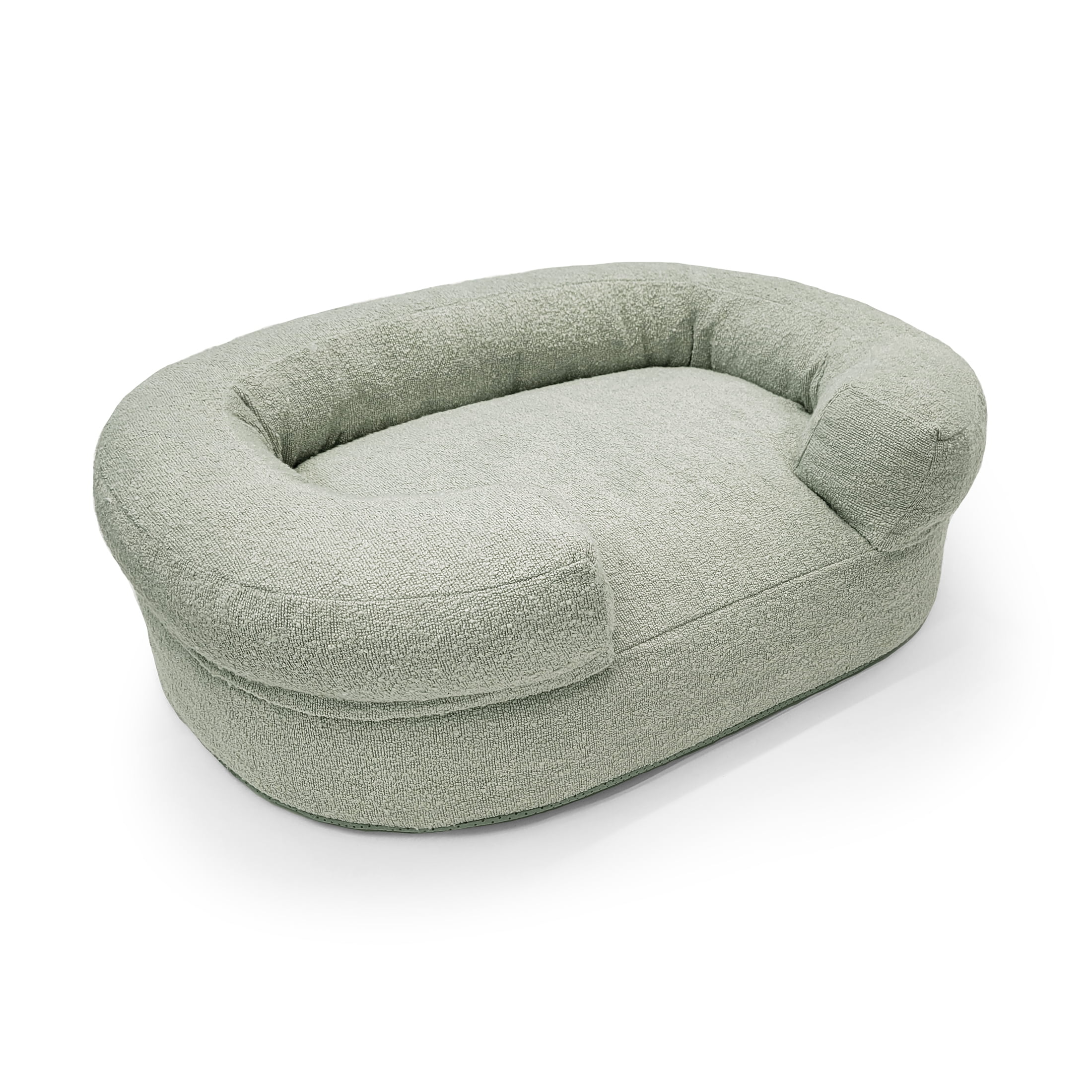 Beautiful Bolster Medium Pet Bed, 36 x 24 x 12in, Sage by Drew Barrymore