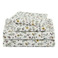 thumbnail image 1 of Beautiful Botanical 4-Piece 100% Cotton Washed Percale White Sheet Set, King by Drew Barrymore, 1 of 8