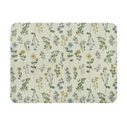 Beautiful Kitchen Botanical Dish Drying Mat with Bottom Grip and Highly Absorbent, Floral