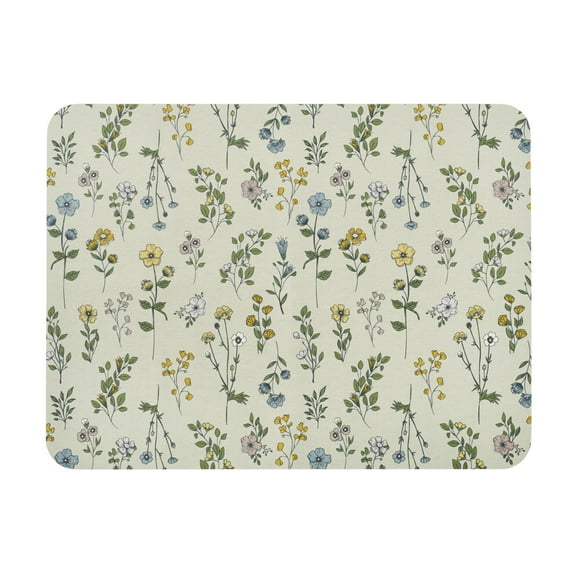 Beautiful Kitchen Botanical Dish Drying Mat with Bottom Grip and Highly Absorbent, Floral